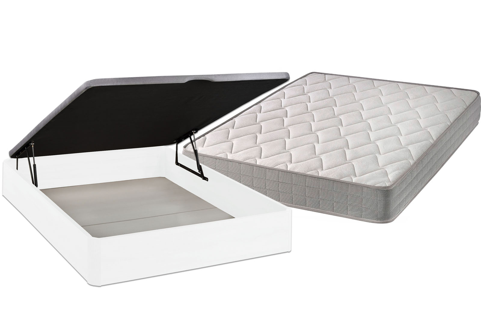 Pack canapé abatible Blanco y Colchón Visco Aloe 90x190