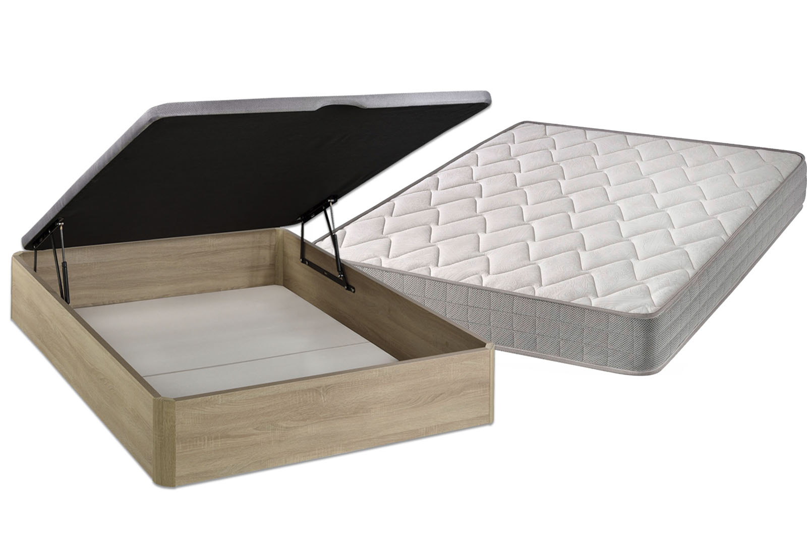 Pack canapé abatible Roble Cambrian y Colchón Visco Aloe 90x190